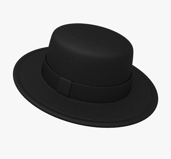 3D Black felt hat