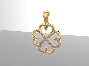 3D model pendant and earrings