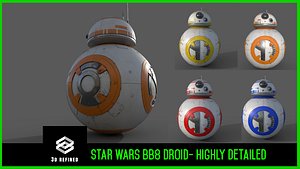 StarWars - BB8- Droid - game ready- lowpoly detailed