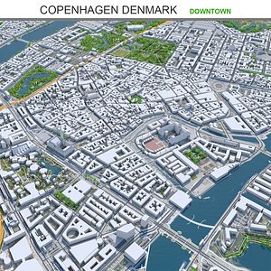 3D Copenhagen Downtown Denmark