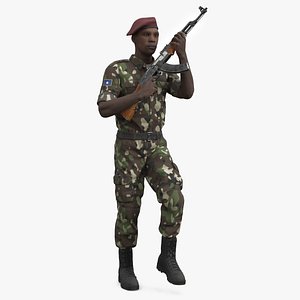 Armed AK-47 Soldier in Uniform Fur