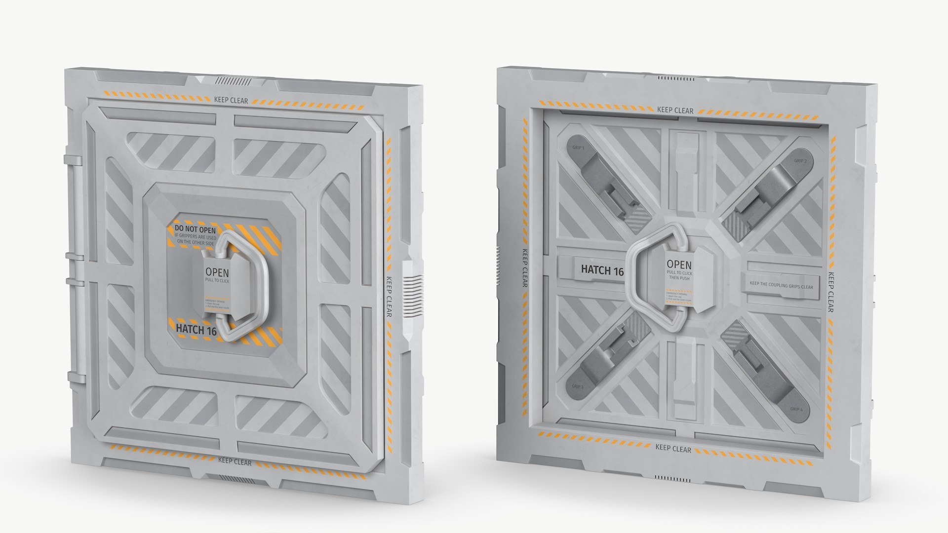 Safety Access Panel 16 White 3D model preview