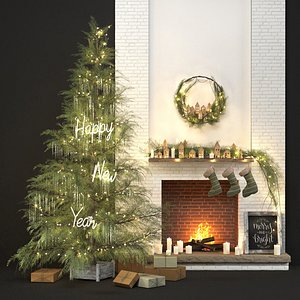 Bright Christmas Decorative Set 3D