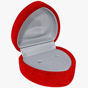 Red Velvet Textured Heart Ring Box