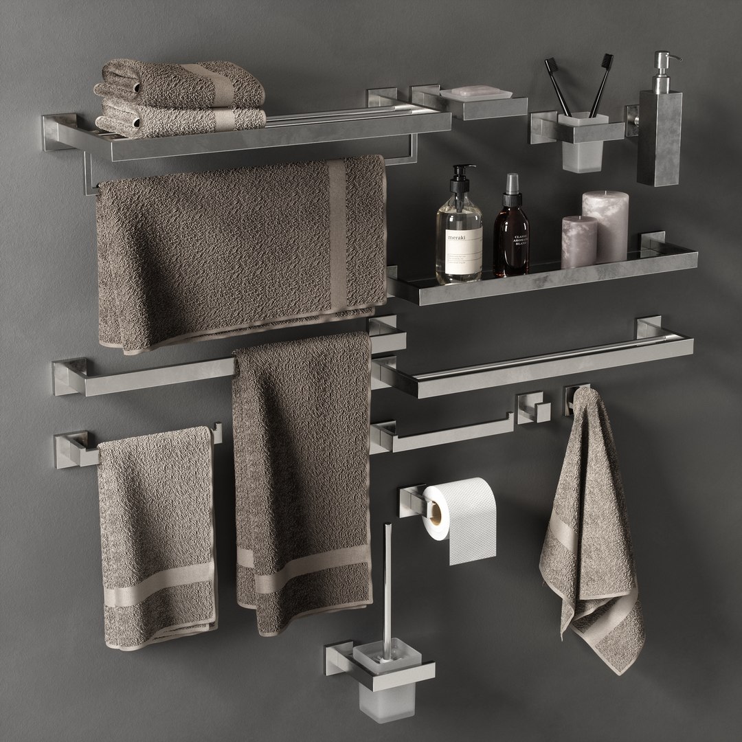 3D Bathroom Accessories Model - TurboSquid 1444619