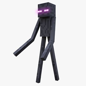 3D Minecraft Enderman Rigged 3D Model Game Ready 4K PBR