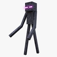 Minecraft Enderman Rigged 3D Model Game Ready 4K PBR