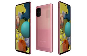 Samsung Galaxy A51 5G Prism Cube Pink Low Poly 3D model