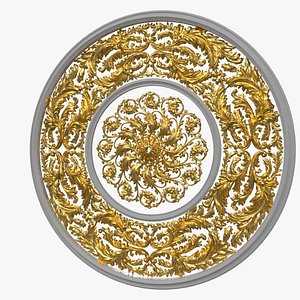 Ceiling Sockets Gypsum Plaster DR297 3D model