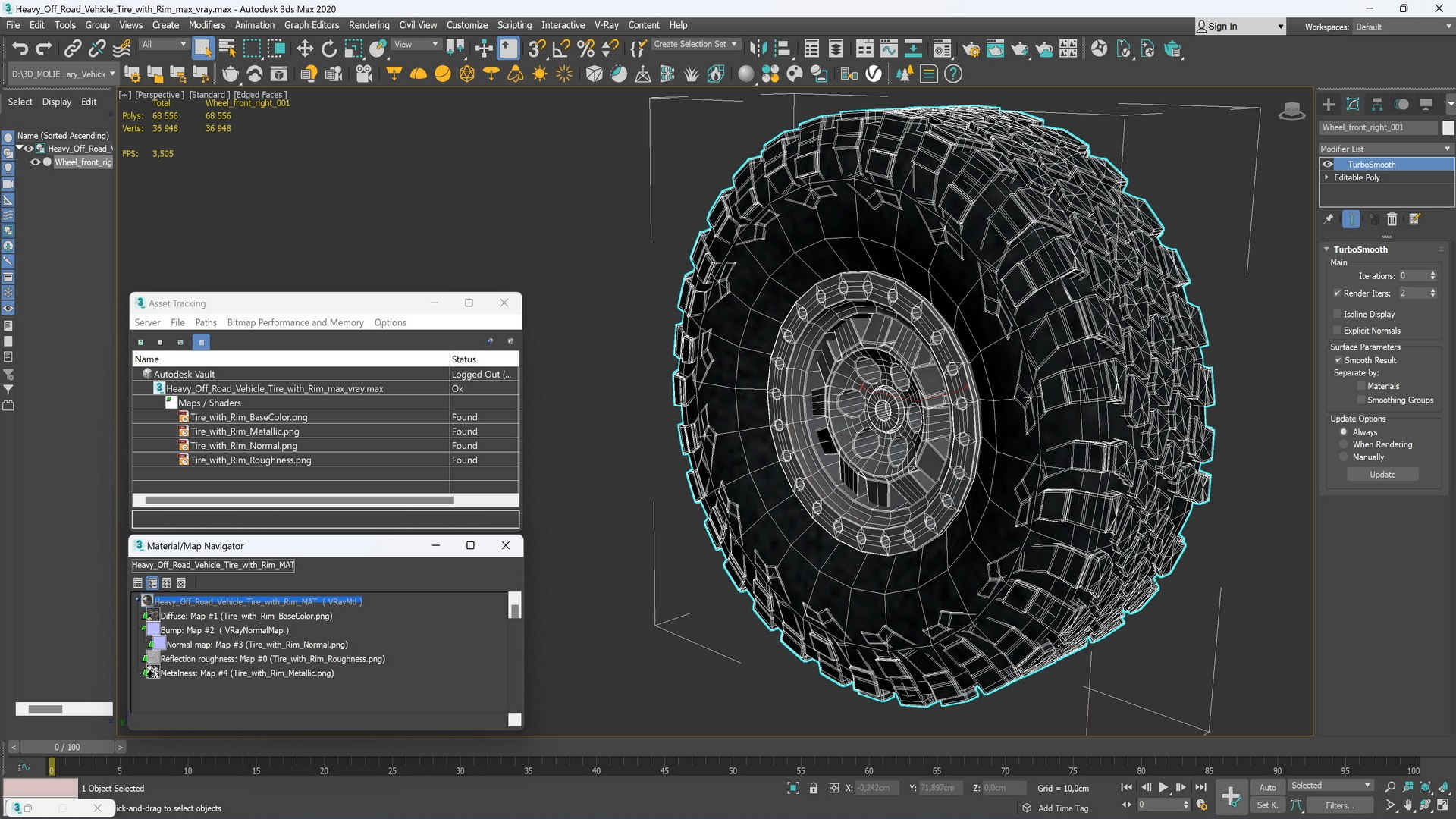 Heavy Off Road Vehicle Tire With Rim 3D Model - TurboSquid 2323198