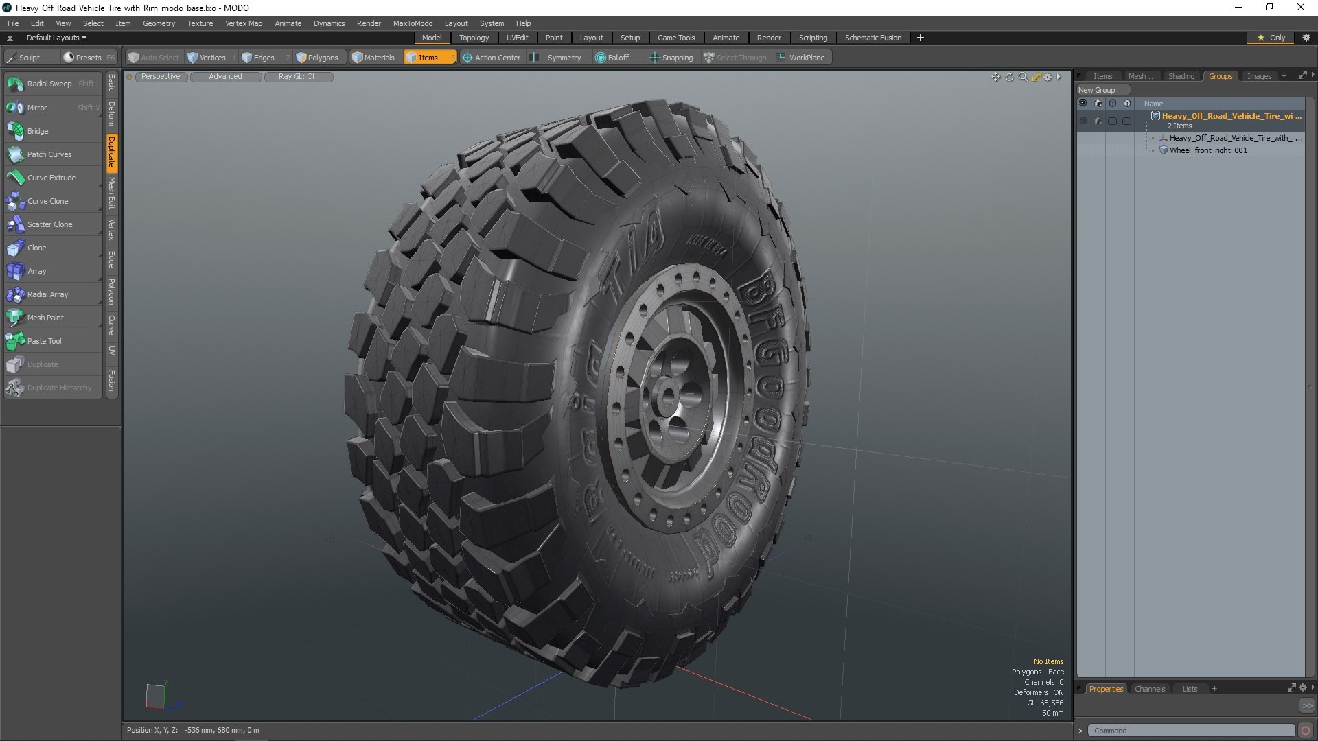 Heavy Off Road Vehicle Tire With Rim 3D Model - TurboSquid 2323198