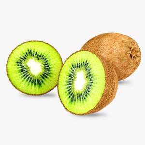 3D Kiwi Fruit with Fur 3D