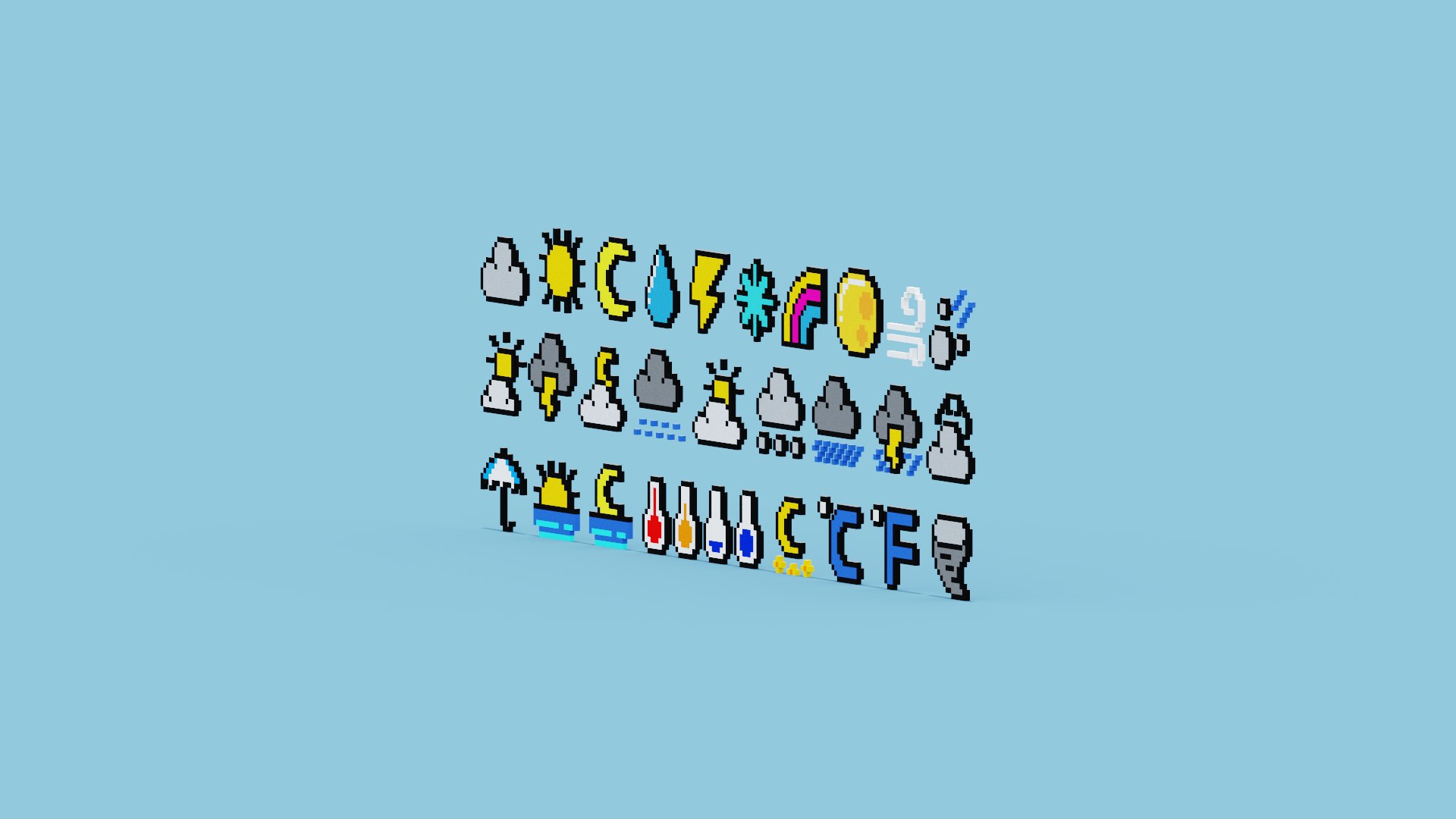 Weather Icon Pack 3D Model - TurboSquid 2044502