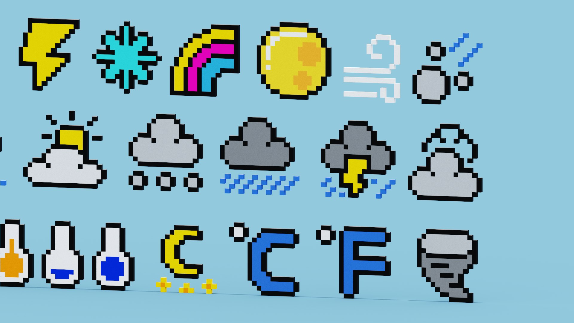 Weather Icon Pack 3D model - TurboSquid 2044502