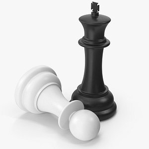 3D Chess King Defeat Pawn model