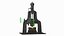 3D model Vintage Industrial Steam Hammer Rigged