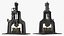 3D model Vintage Industrial Steam Hammer Rigged