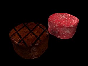 raw filet mignon 3d max