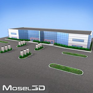 3d modern office building model
