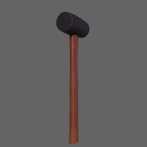 3D model PBR Rubber Mallet Hammer Wood2