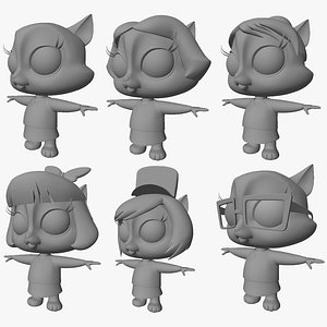 cartoon character with accessories