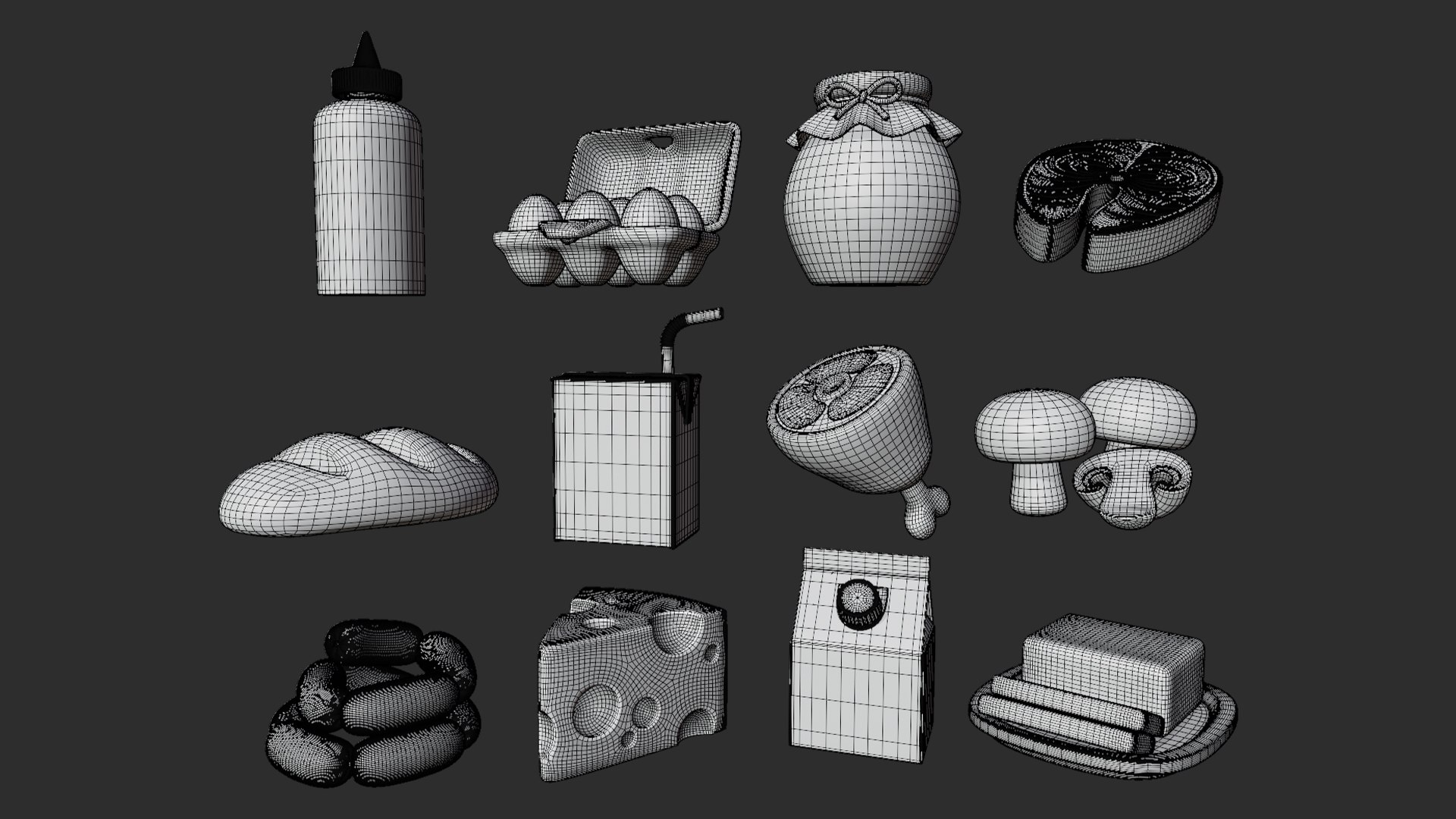 3D Stylized Grocery Food Pack model https://p.turbosquid.com/ts-thumb/dO/1tHLYE/ih/commonfoodwireframe/jpg/1752594240/1920x1080/fit_q87/66ddb931515b1852c7bc70f0a0bdcff3b2a9391c/commonfoodwireframe.jpg