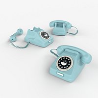 Retro Blue Vintage Wheel  Telephone