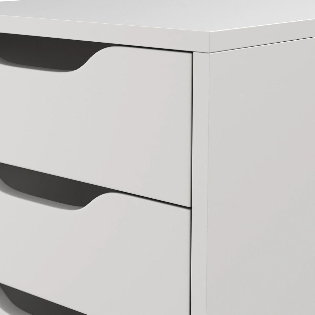 3D IKEA Alex Drawer Unit On Casters TurboSquid 2012859