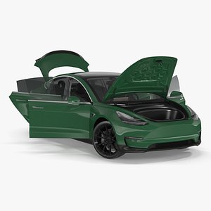 Tesla Model 3 Carbon Fiber Sport Package Rigged