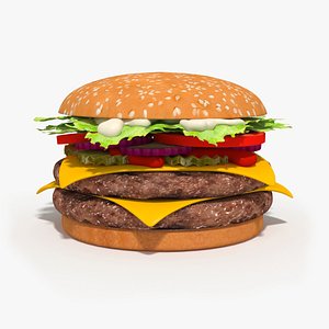 3D Burger Beef Hamburger model