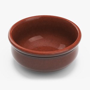 3D Round Brown Bowl model