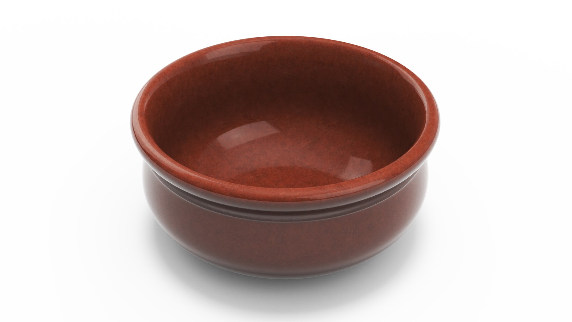Round Brown Bowl 3D model preview