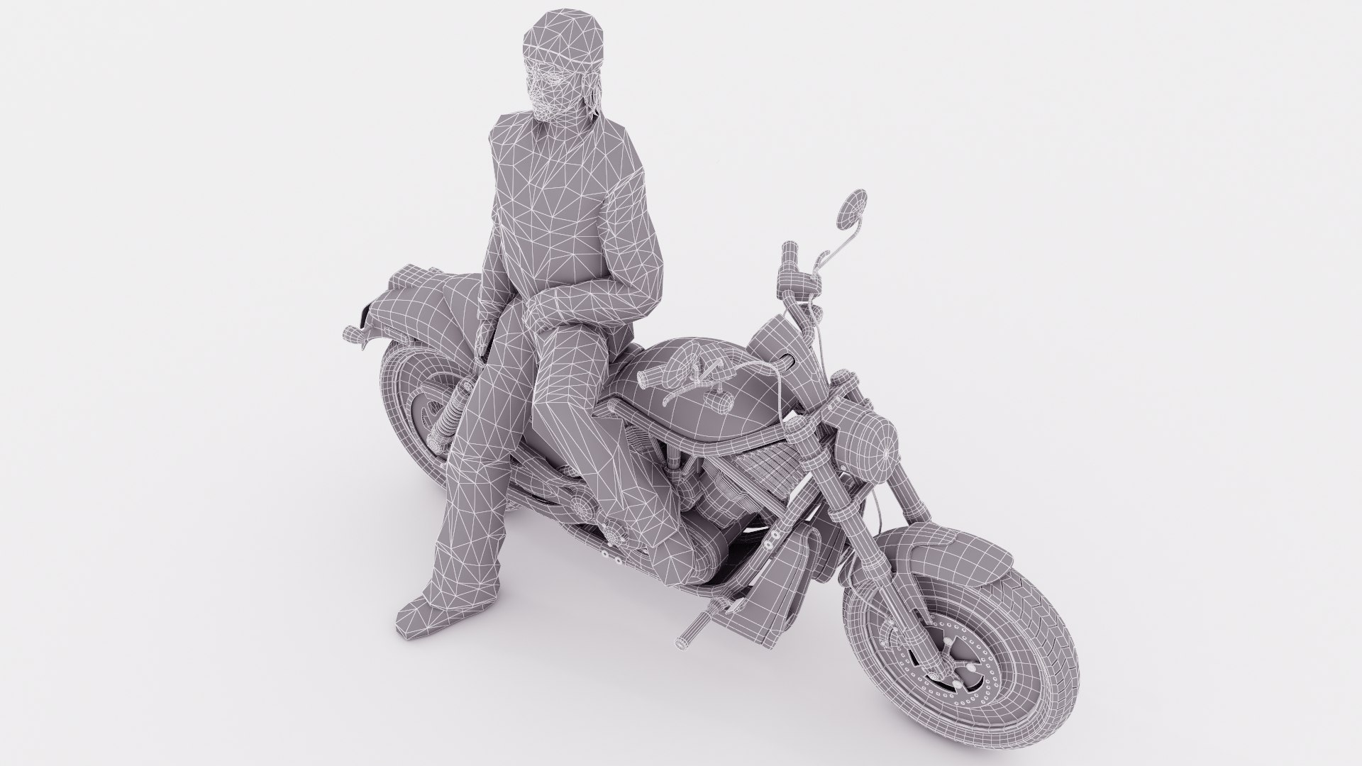 3D Chopper Biker 4 Model - TurboSquid 1981104