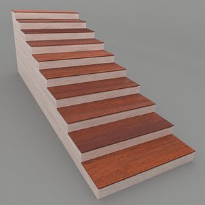 3D simple wood floor stairs model