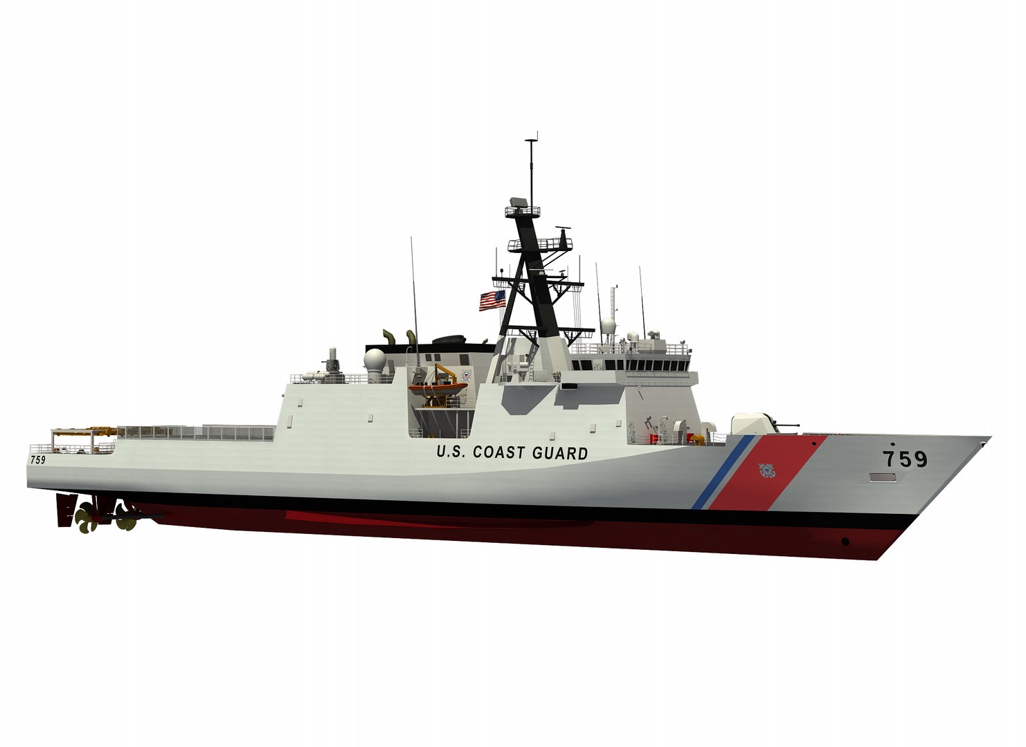 3D Model USCGC CALHOUN LEGEND CLASS US CUTTER-COAST GUARD - TurboSquid ...