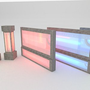 3D model Neon Architecture Walls and Columns