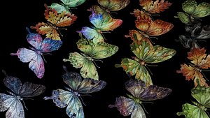 3D model 16 Leaf Butterfly Hybrid Swarm low-poly 3d model