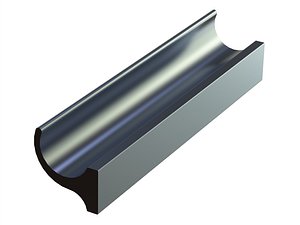 3D model Aluminum Extruded Silver Handle