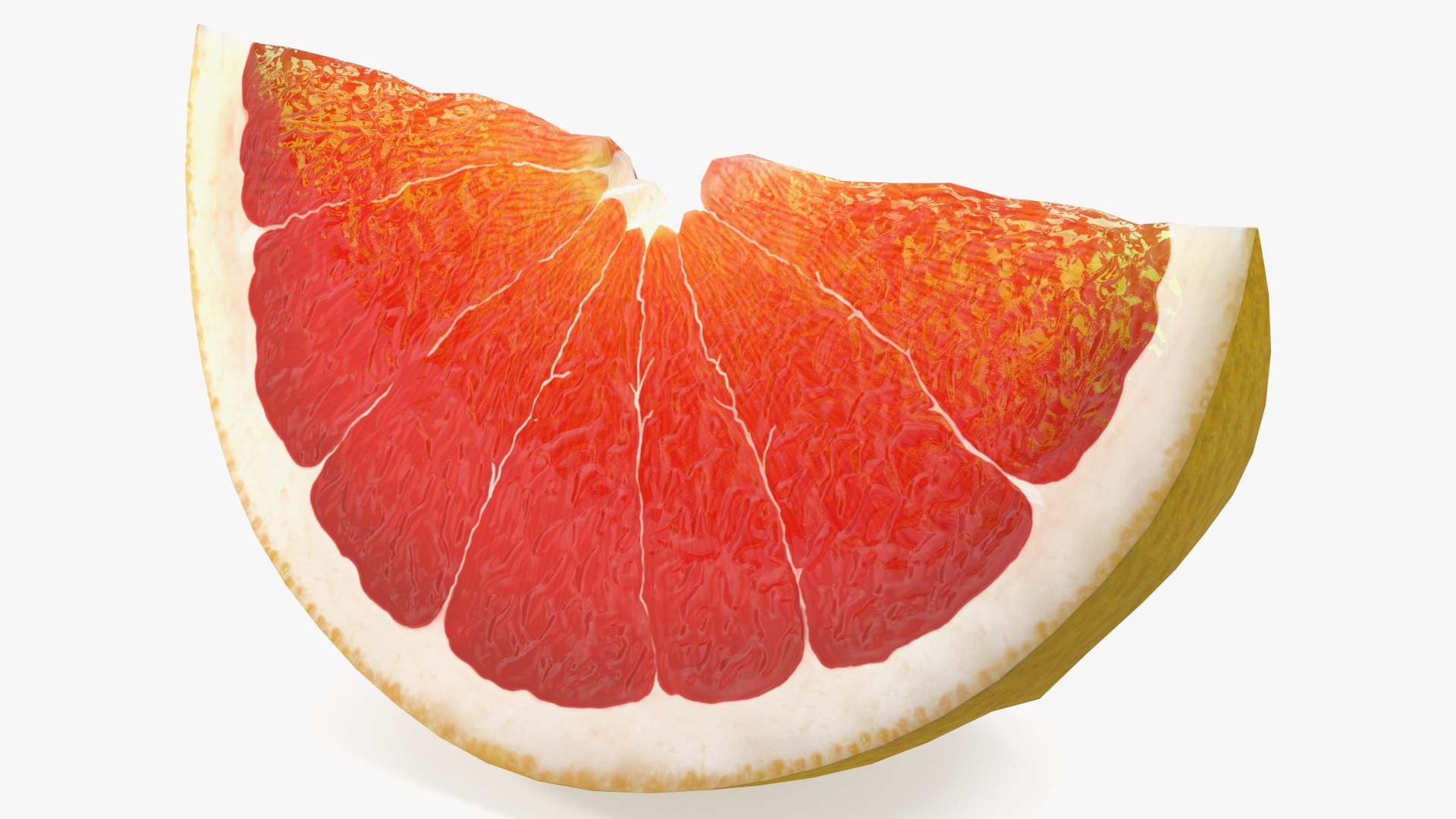 Realistic Grapefruit Slice 3D model preview