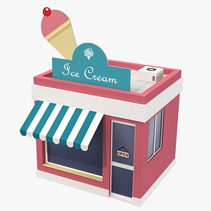 cartoon ice cream shop 3D model