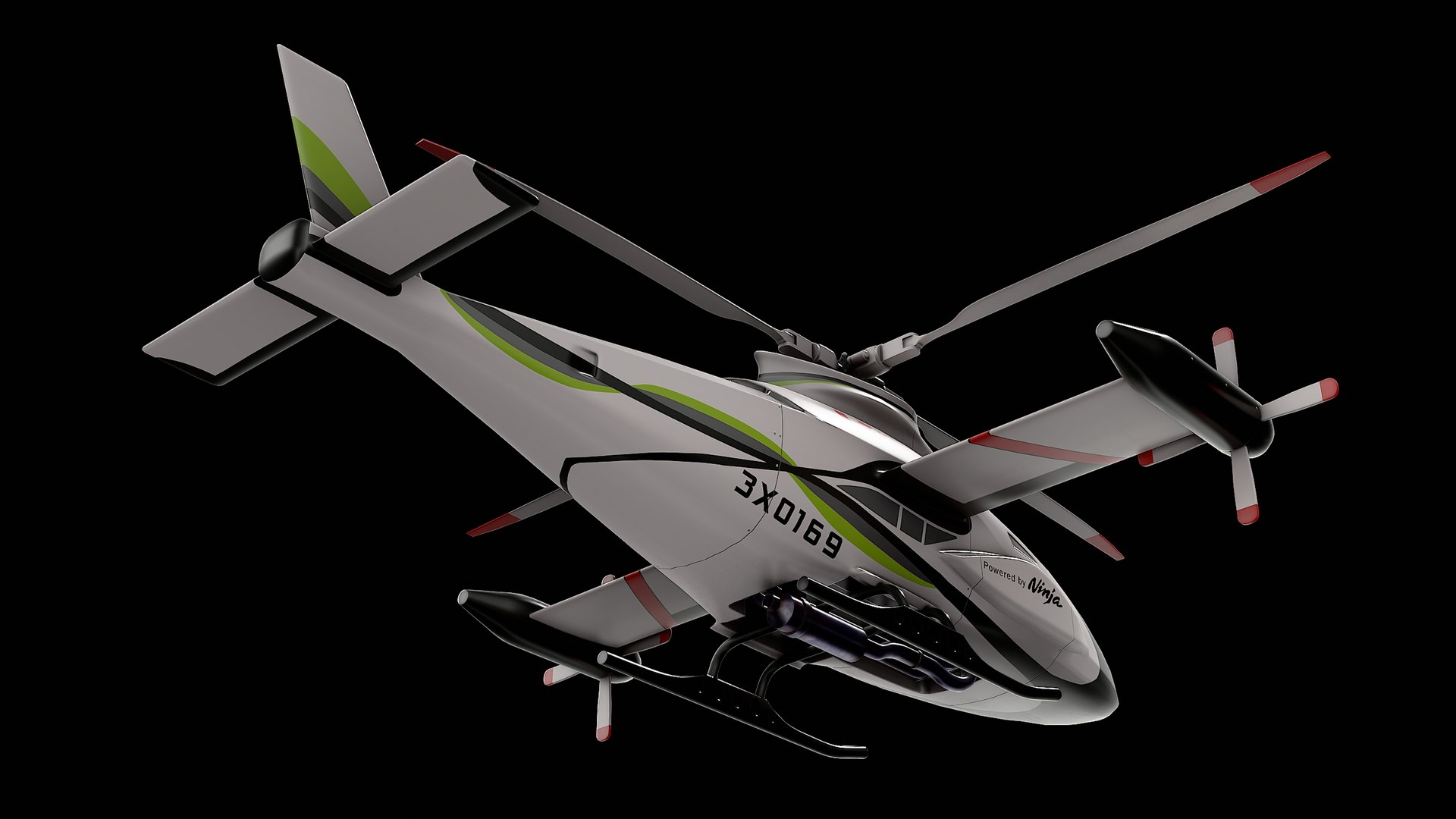 Kawasaki K-Racer X1 Unmanned Helicopter 3D Model - TurboSquid 2328911