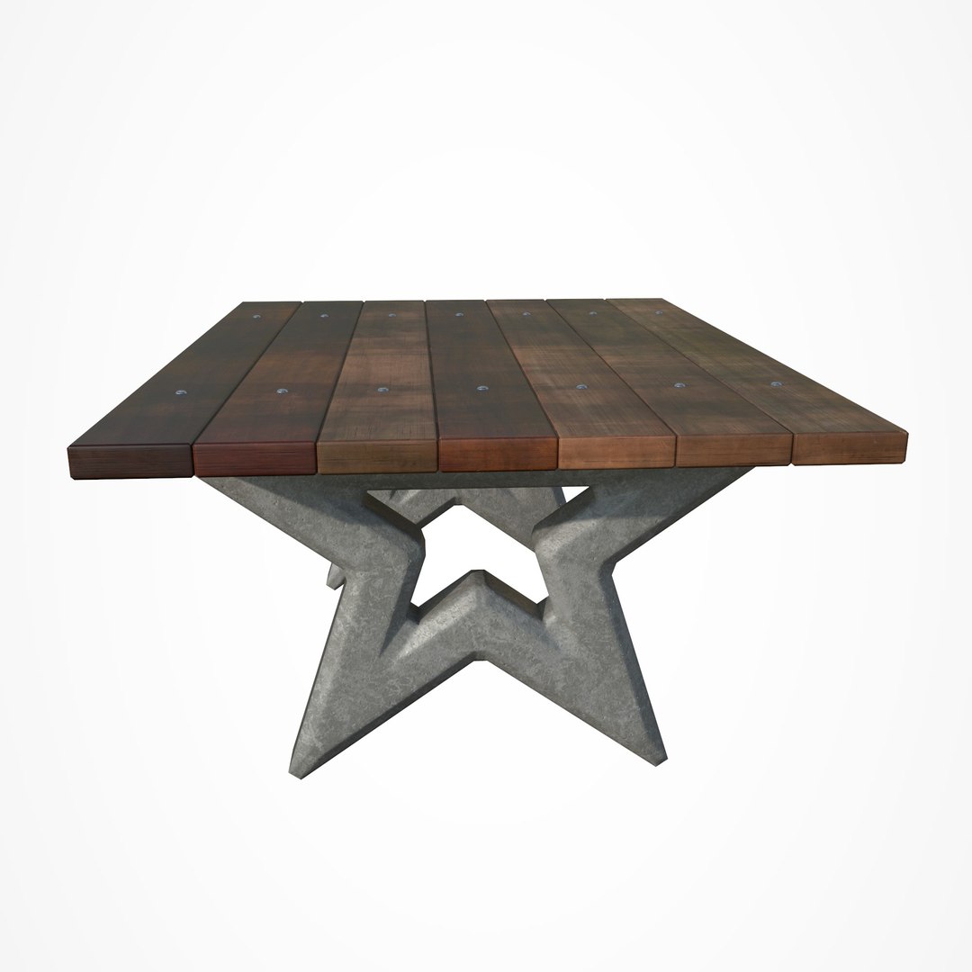 3D Model Park Table Star - TurboSquid 1399401