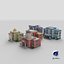 3D Low Poly Buildings Collection 05 model