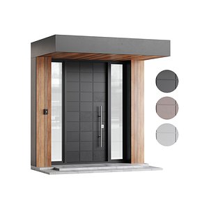 3D Modern entrance door 02
