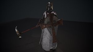 3D knight weapons shield model