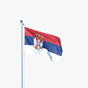 3D model Animated Flag of Serbia