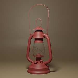 Cartoon Retro Kerosene Lamp 3D
