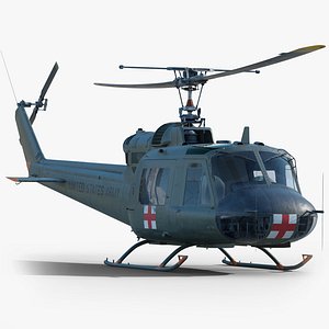 3D Bell UH 1B Iroquois Huey Medivac PBR model