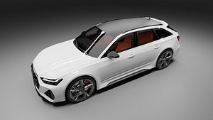 AUDI RS6 AVANT 2020 WHITE 3D model