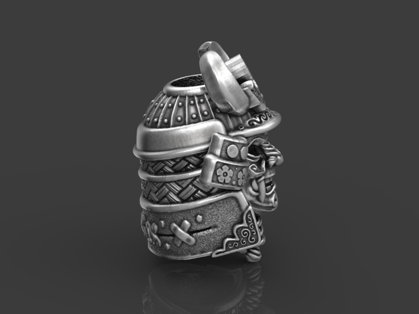 3D Samurai Head Bead model https://p.turbosquid.com/ts-thumb/dO/nWFazK/Pn/untitled.6787/jpg/1667371296/1920x1080/fit_q87/ed68a044c06d6c49a94248ae11cea3518e54053c/untitled.6787.jpg